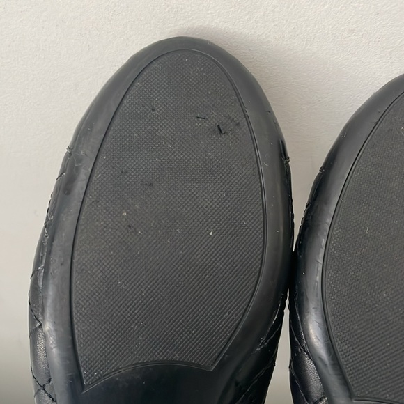 Van Eli Black Leather Quilted Ballet Flats size 7.5W Slip on Cap Toe - Picture 10 of 11